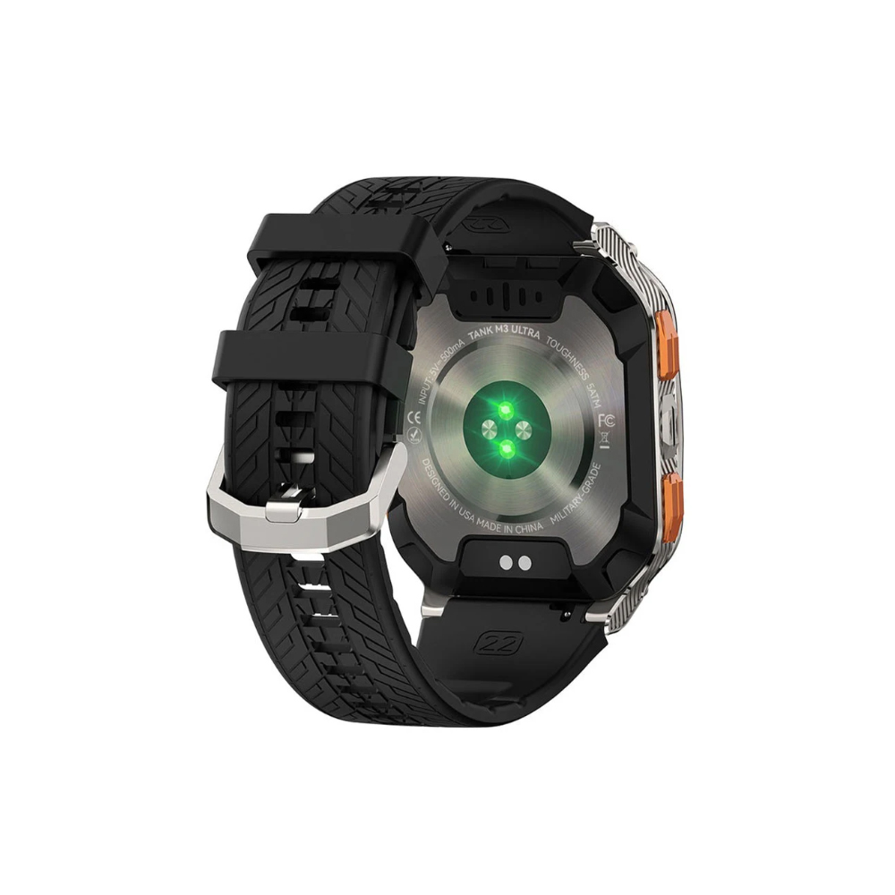 Đồng hồ thông minh Kospet TANK M3 ULTRA (49mm/ GPS/BLUETOOTH/ Vỏ Thép/ Dây Silicon/ Bạc)
