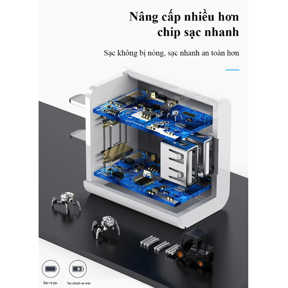Củ sạc Pisen 2 cổng USB 15.5W MF-A03CN