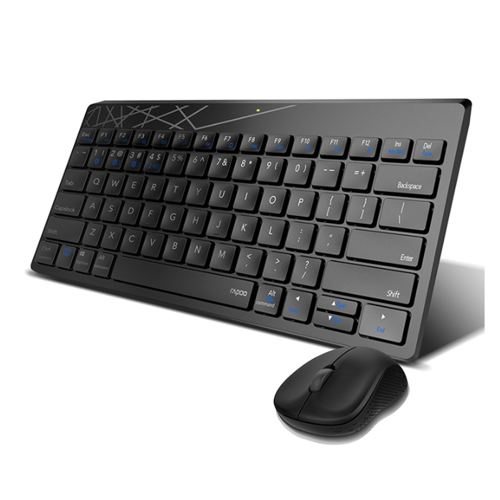Bộ bàn phím chuột không dây Rapoo 8000M - Màu đen (Bluetooth/Wireless)