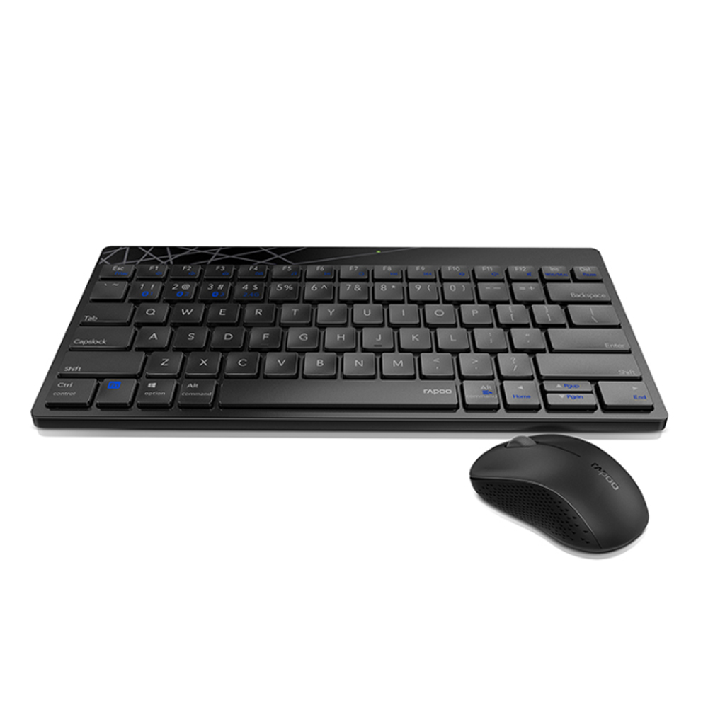 Bộ bàn phím chuột không dây Rapoo 8000M - Màu đen (Bluetooth/Wireless)