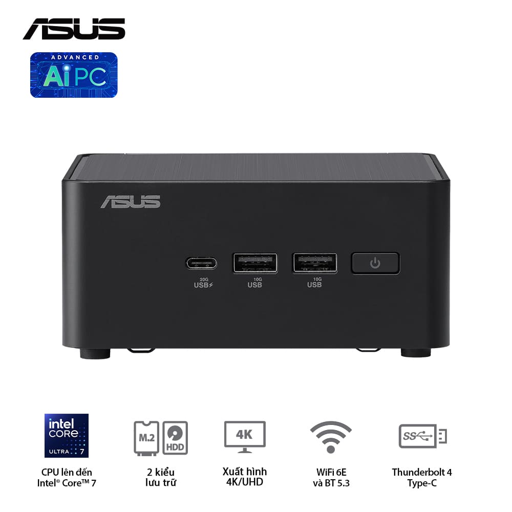 Mini PC Asus NUC 14 Pro Tall NUC14RVHU7 (Ultra 7 155H/ NoOS/ 3Y)