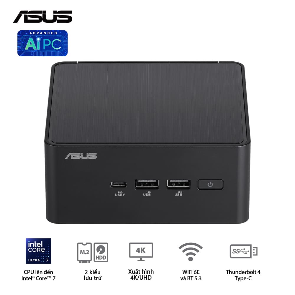 Mini PC Asus NUC 14 Pro Tall NUC14RVHU7 (Ultra 7 155H/ NoOS/ 3Y)