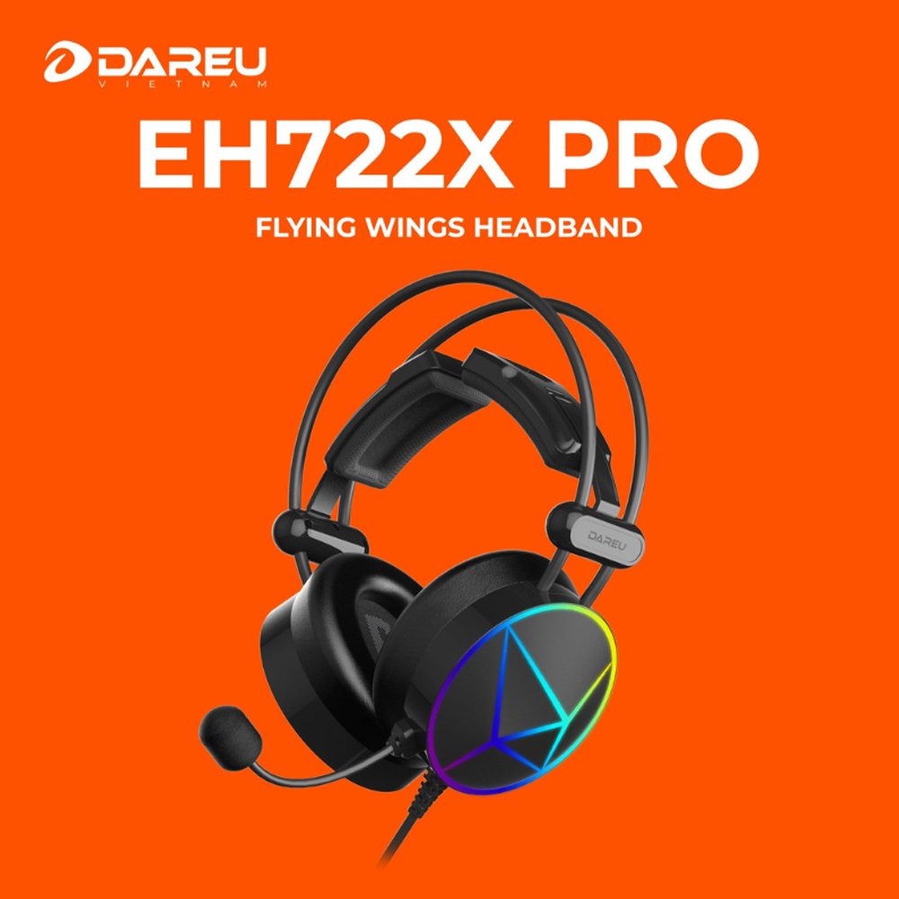 Tai nghe có dây Gaming Dareu EH722X PRO RGB 7.1 Black 