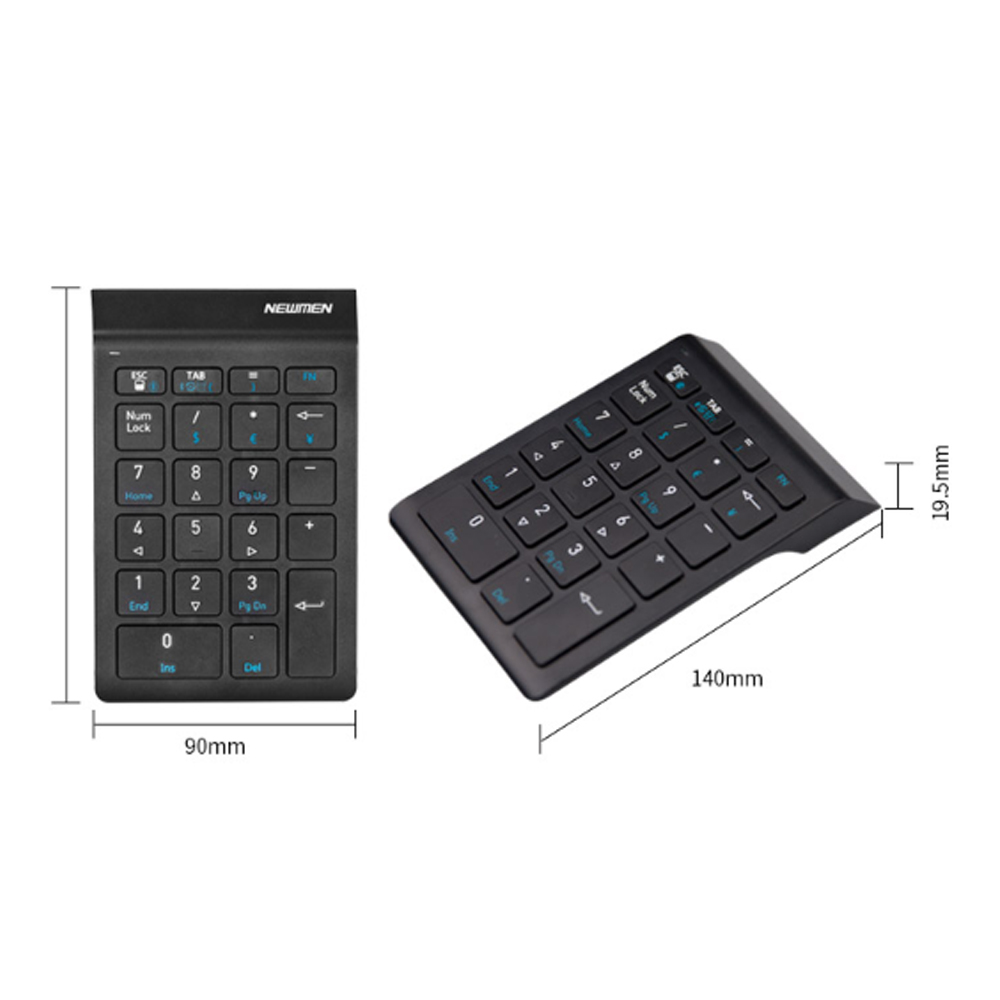 Bàn phím không dây Newmen TK-029s - Bàn phím số Numpad (Bluetooth/Wireless/ Đen)