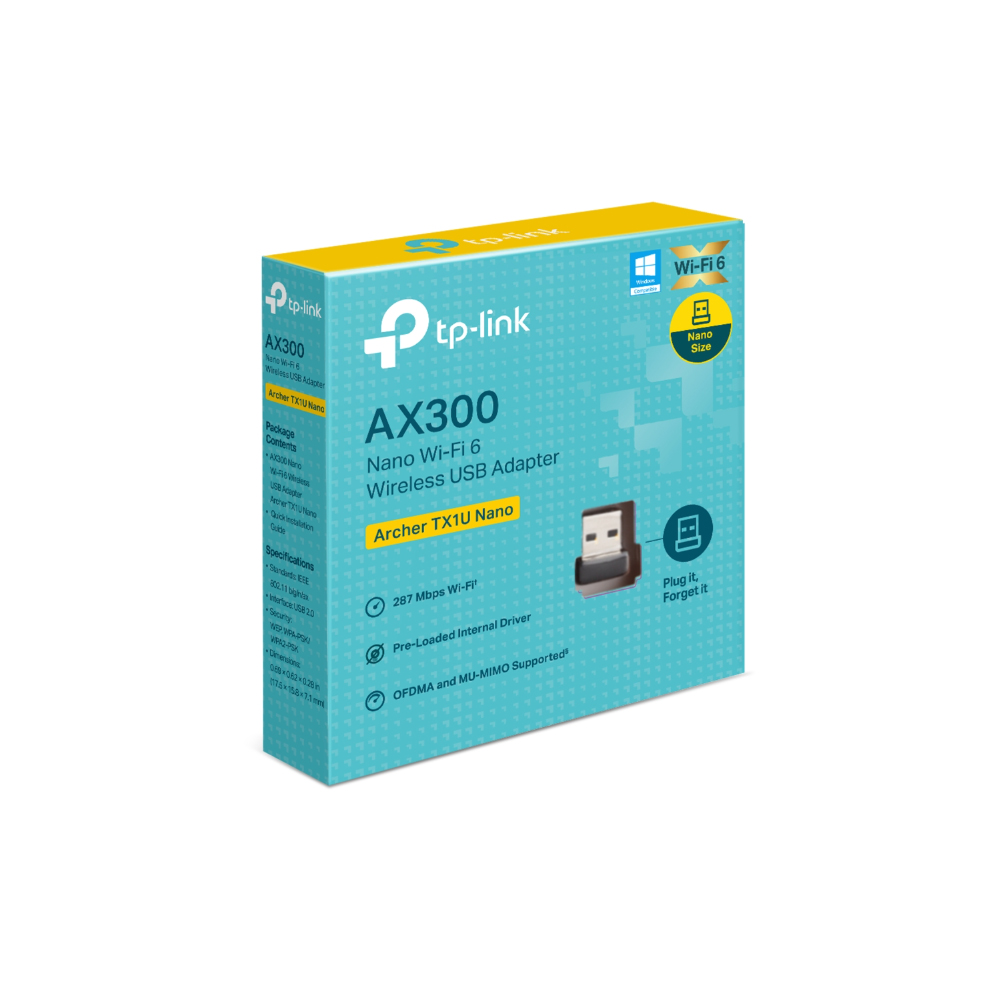 Cạc mạng không dây TP-Link USB Archer TX1U Nano (Chuẩn AX/ AX300Mbps)