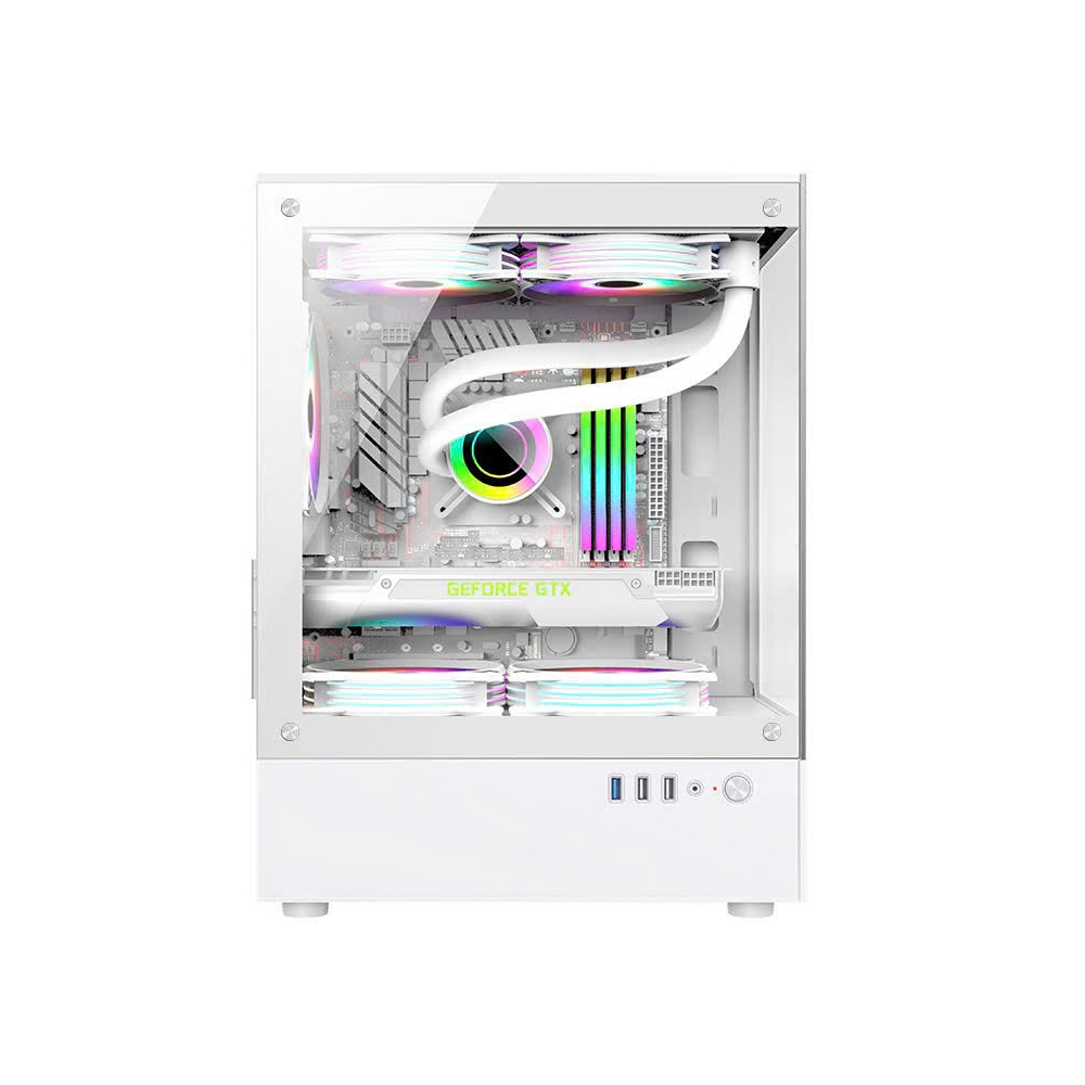Vỏ máy tính KENOO ESPORT MK100 - Màu Trắng (Mini Tower/ M-ATX/ Trắng)