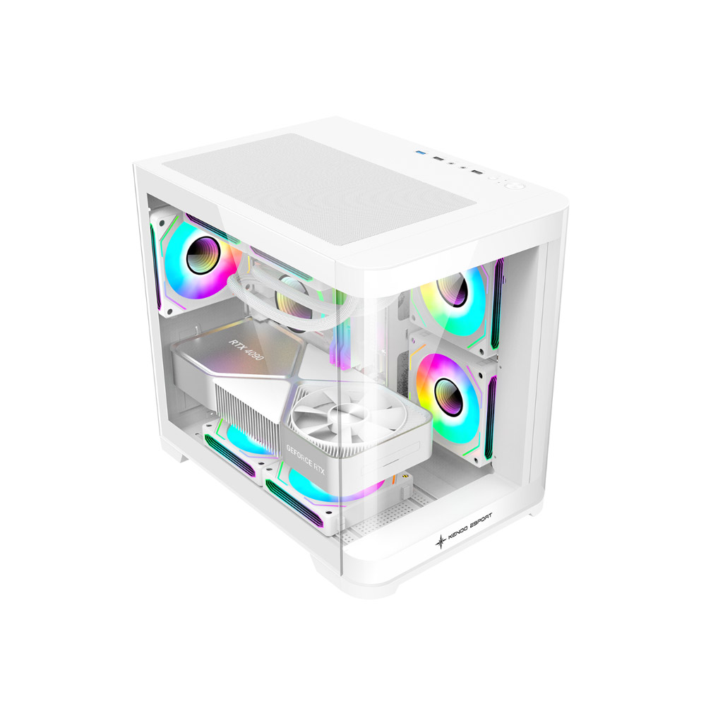 Vỏ máy tính KENOO ESPORT MK400 - Màu trắng (M-ATX)