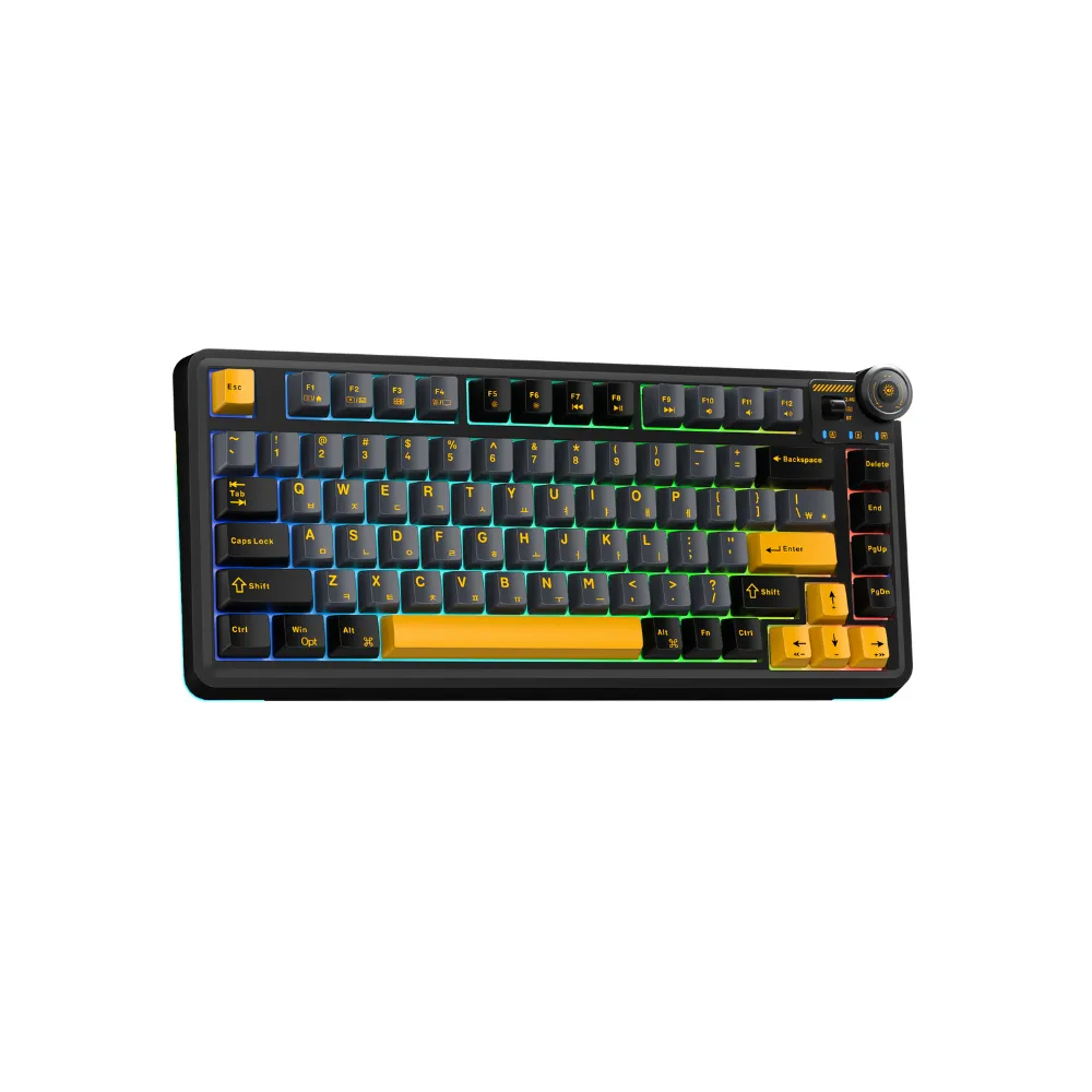 Bàn phím cơ Aula 3 MODE AU75 Đen+xám+cam Star Vector Switch 