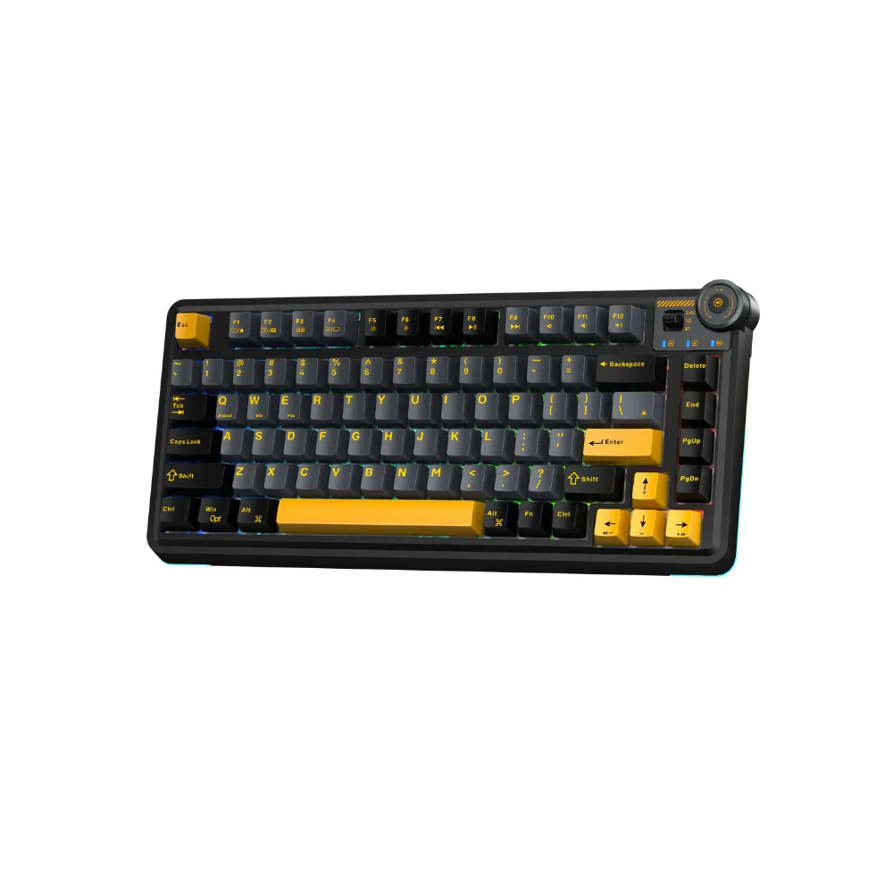 Bàn phím cơ Aula 3 MODE AU75 Đen+xám+cam Star Vector Switch 