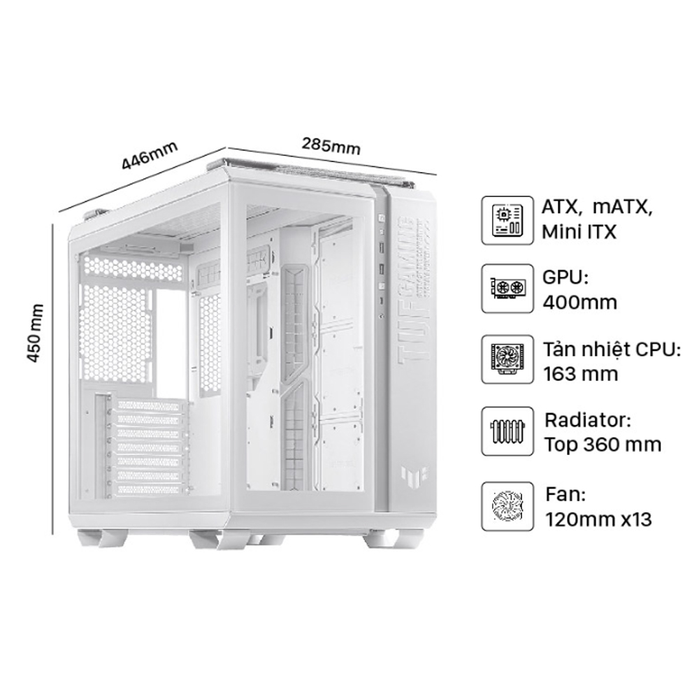 Vỏ máy tính Asus TUF Gaming GT502 Horizon White