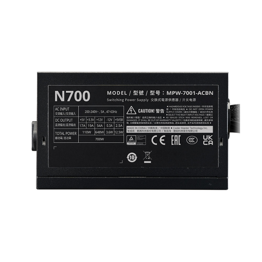 Nguồn máy tính Cooler Master Elite NEX N700 230V A/EU Cable