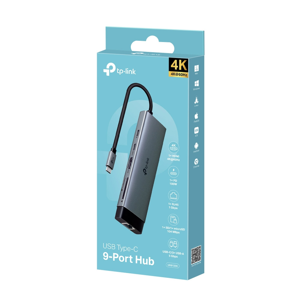 Bộ chuyển đổi TP-Link UH7020C USB Type-C to HDMI, USB3.0, USB C, SD, Micro SD, PD 100W
