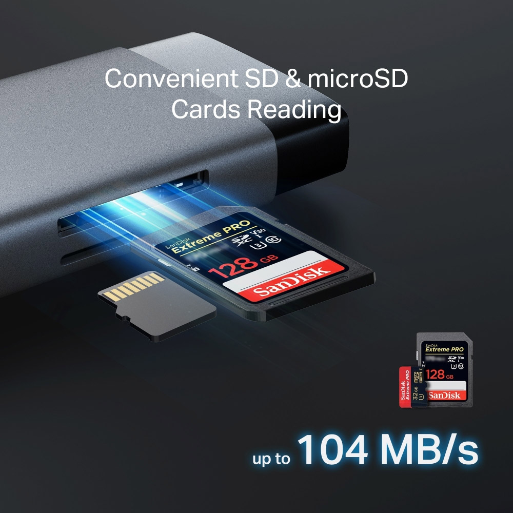 Bộ chuyển đổi TP-Link UH7020C USB Type-C to HDMI, USB3.0, USB C, SD, Micro SD, PD 100W