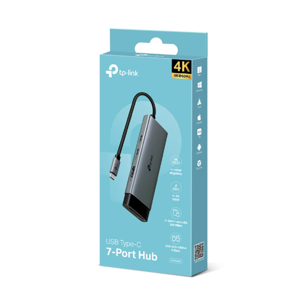 Bộ chuyển đổi TP-Link UH7020C USB Type-C to HDMI, USB3.0, USB C, SD, Micro SD, PD 100W