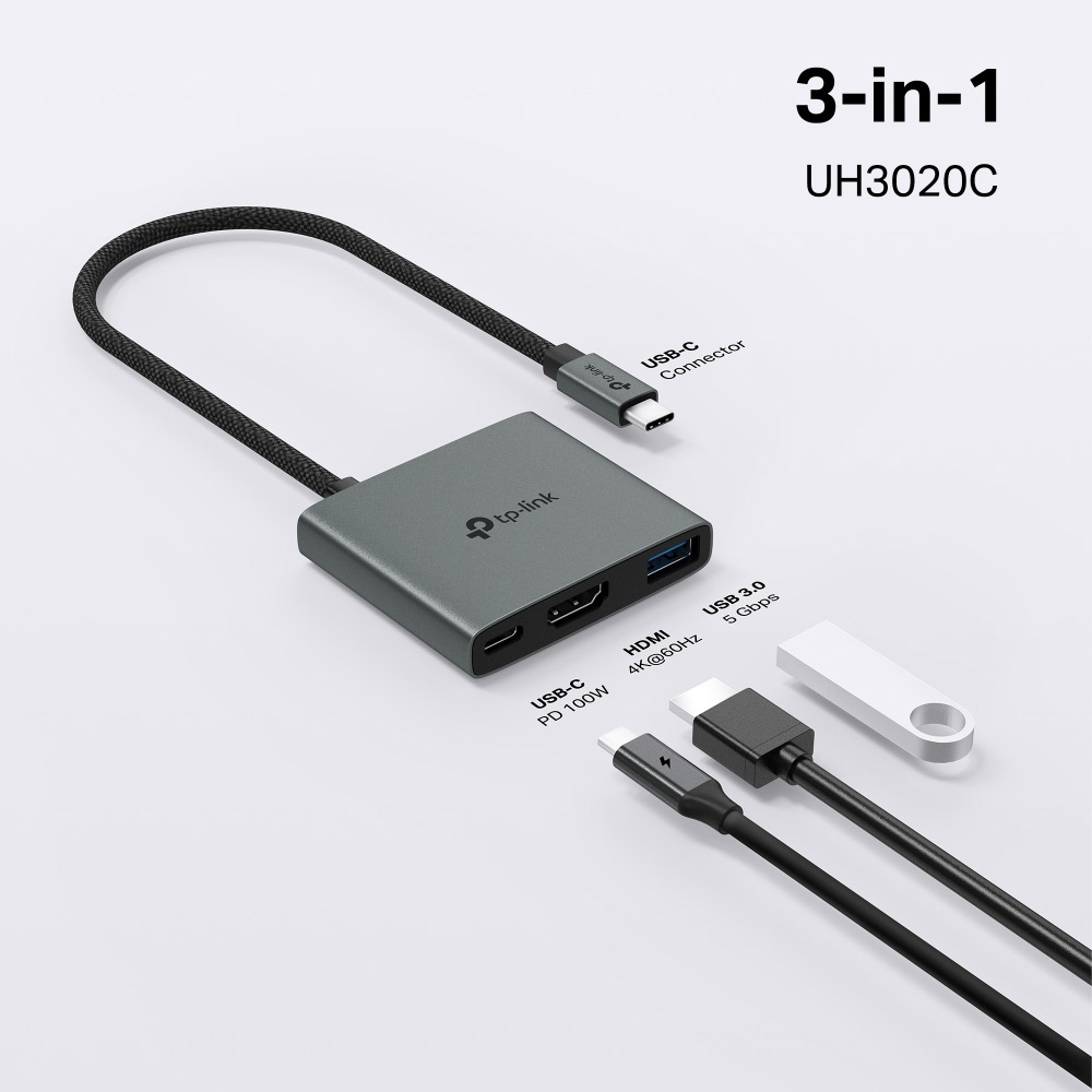 Bộ chuyển đổi TP-Link UH3020C USB Type-C to HDMI, USB3.0, PD 100W