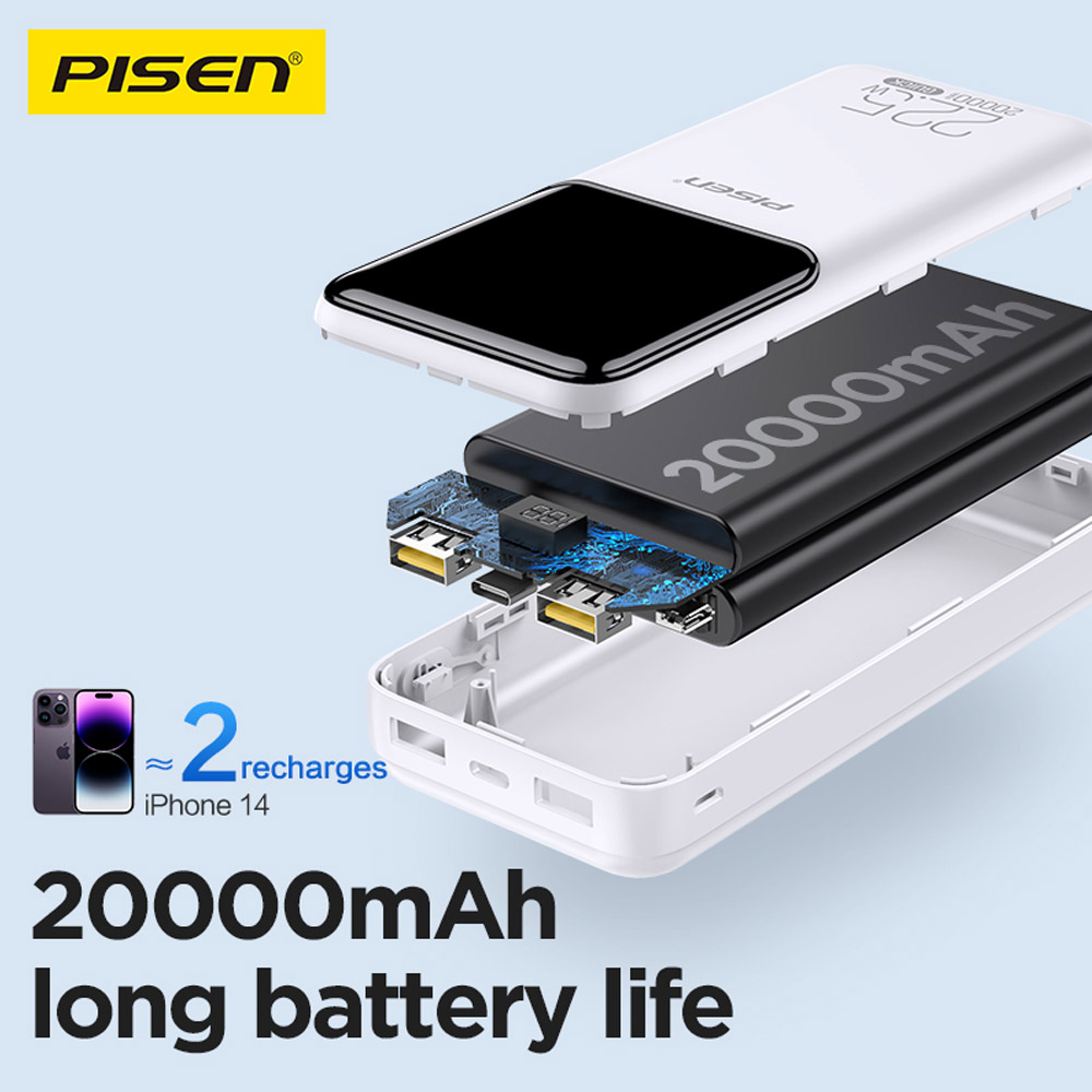 Pin sạc dự phòng Pisen 20.000 mAh TP-D039 22.5W Màu trắng