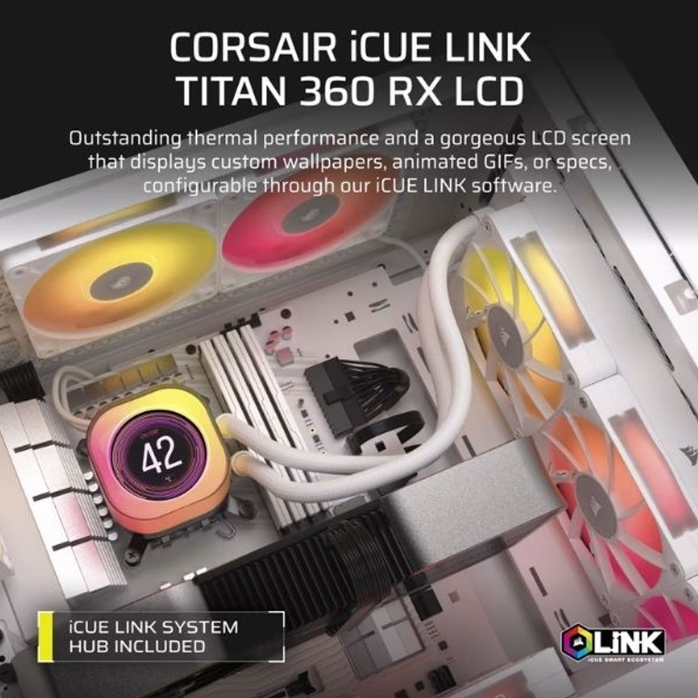 Tản nhiệt nước AIO Corsair iCUE LINK TITAN 360 RX RGB LCD White CW-9061026-WW