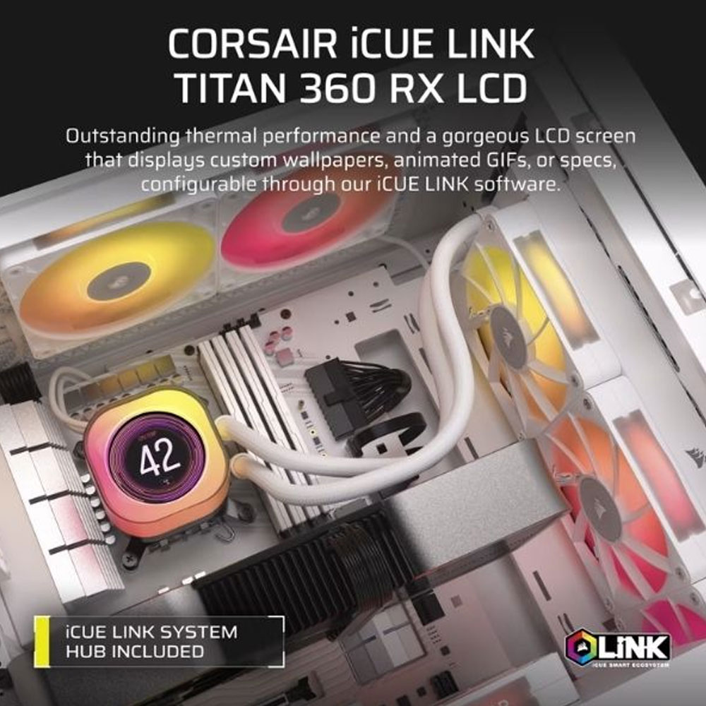 Tản nhiệt nước AIO Corsair iCUE LINK TITAN 360 RX RGB LCD White CW-9061026-WW