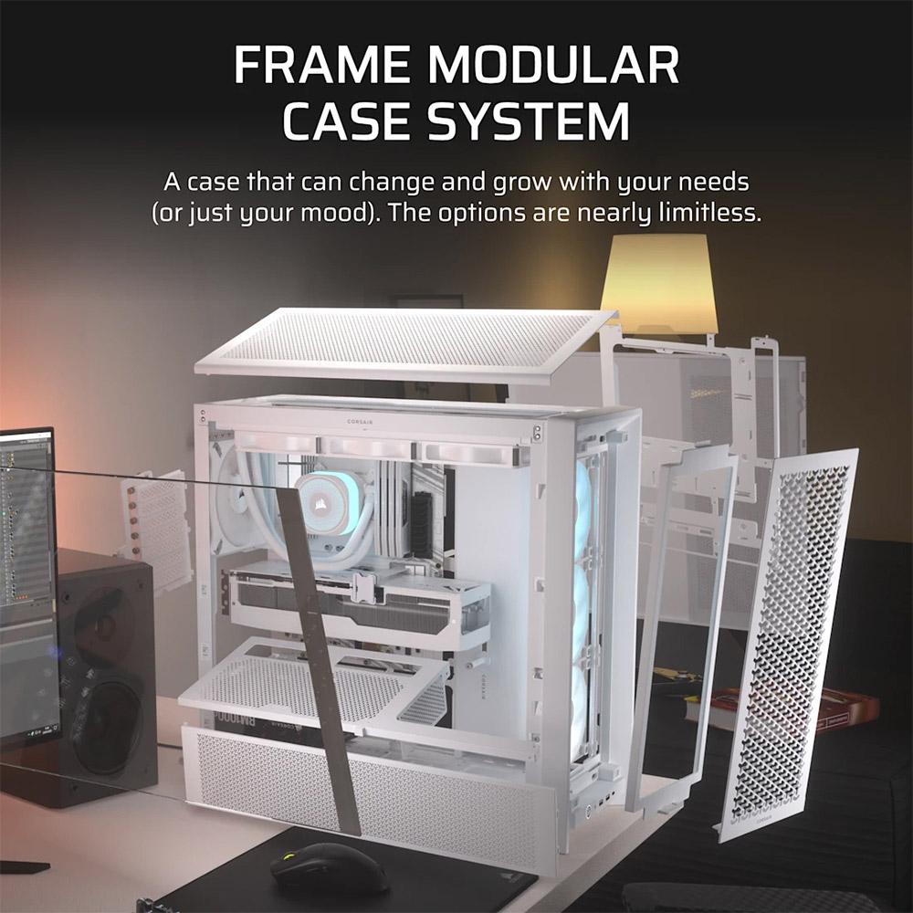 Vỏ máy tính Corsair FRAME 4000D RS ARGB White CC-9011297-WW (3 FAN ARGB)