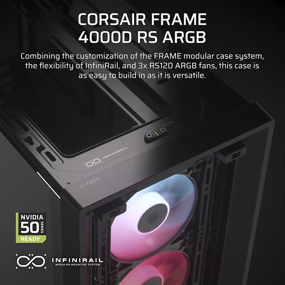 Vỏ máy tính Corsair FRAME 4000D RS ARGB Black CC-9011296-WW (3 FAN ARGB)