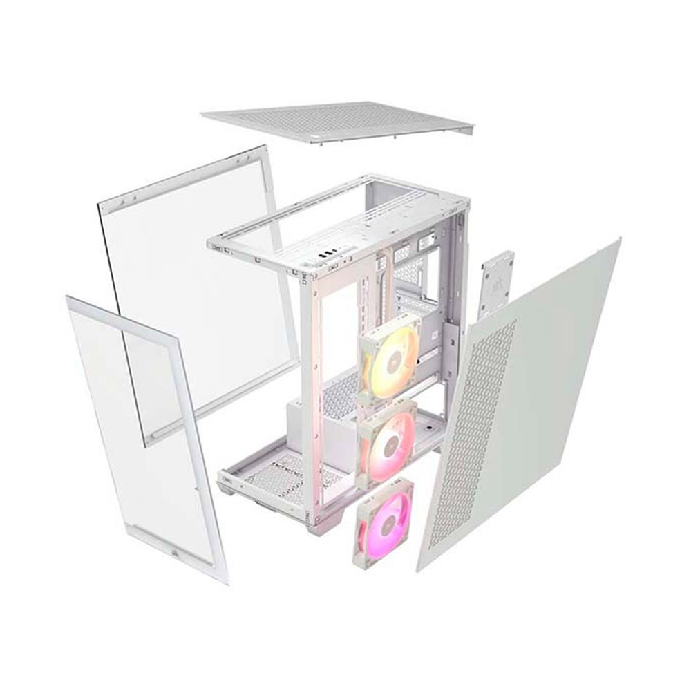 Vỏ máy tính Corsair 3500X RGB Tempered Glass White CC-9011279-WW 