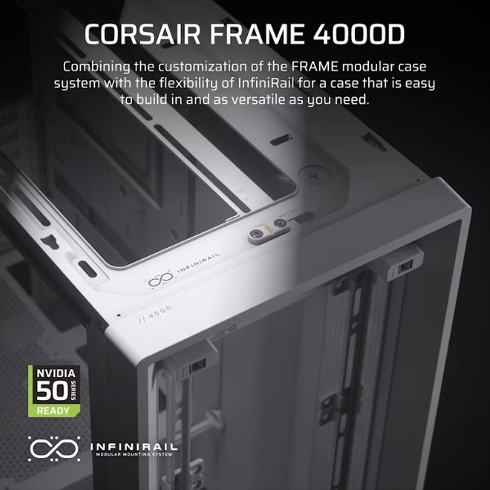 Vỏ máy tính Corsair FRAME 4000D White CC-9011291-WW (Mid Tower/ Trắng)
