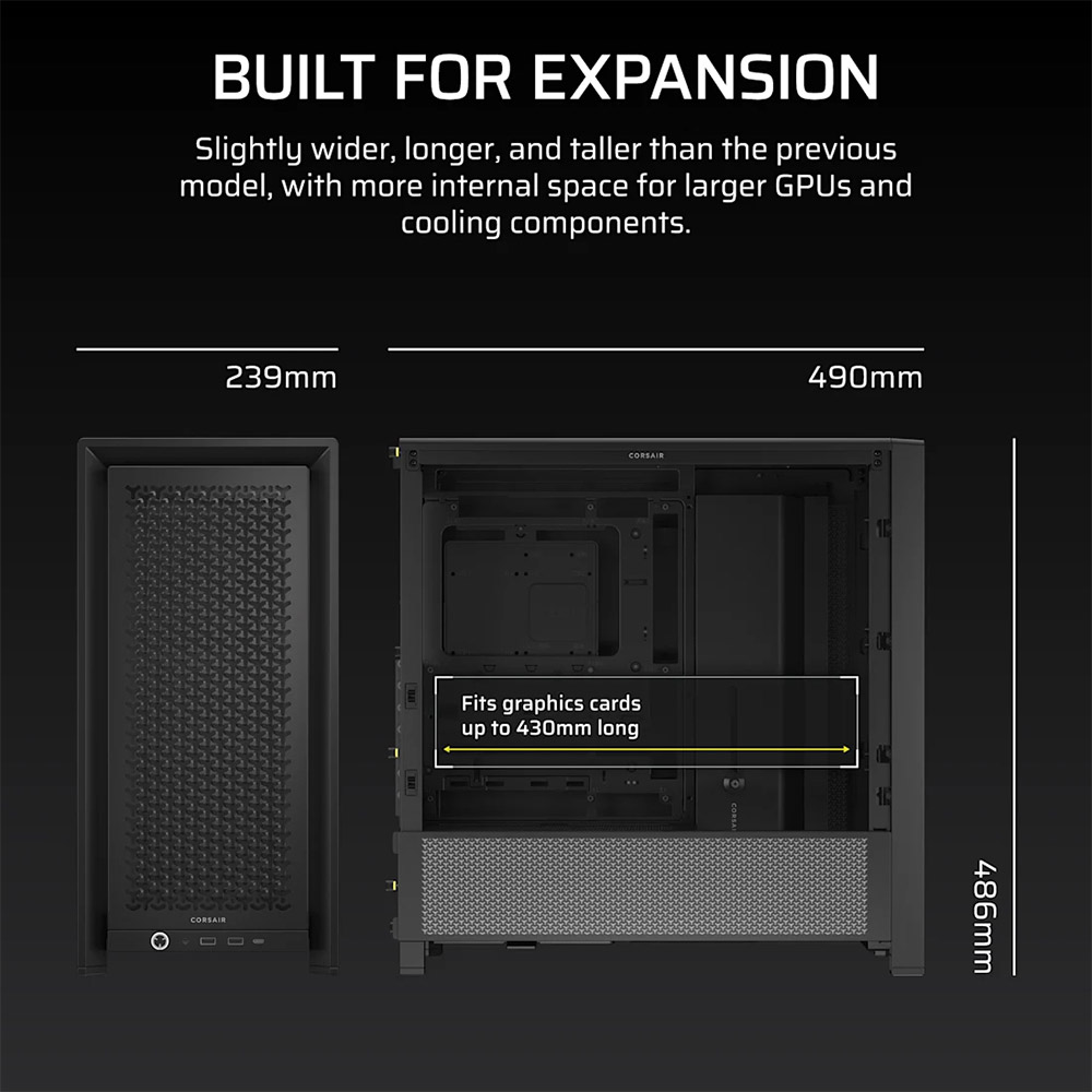 Vỏ máy tính Corsair FRAME 4000D Black CC-9011290-WW (Mid Tower/ Đen)