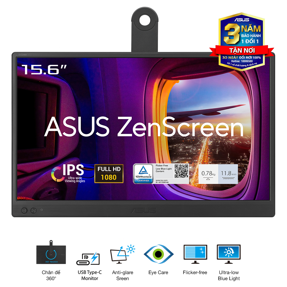 Màn hình di động Asus MB169CK (15.6Inch/ Full HD/ 5ms/ 250cd/m2/ IPS)