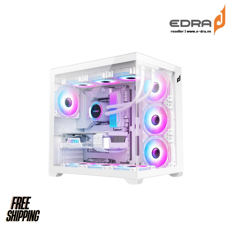 Vỏ máy tính E-Dra ECS1504 White (Mid Tower/ ATX/ Trắng)