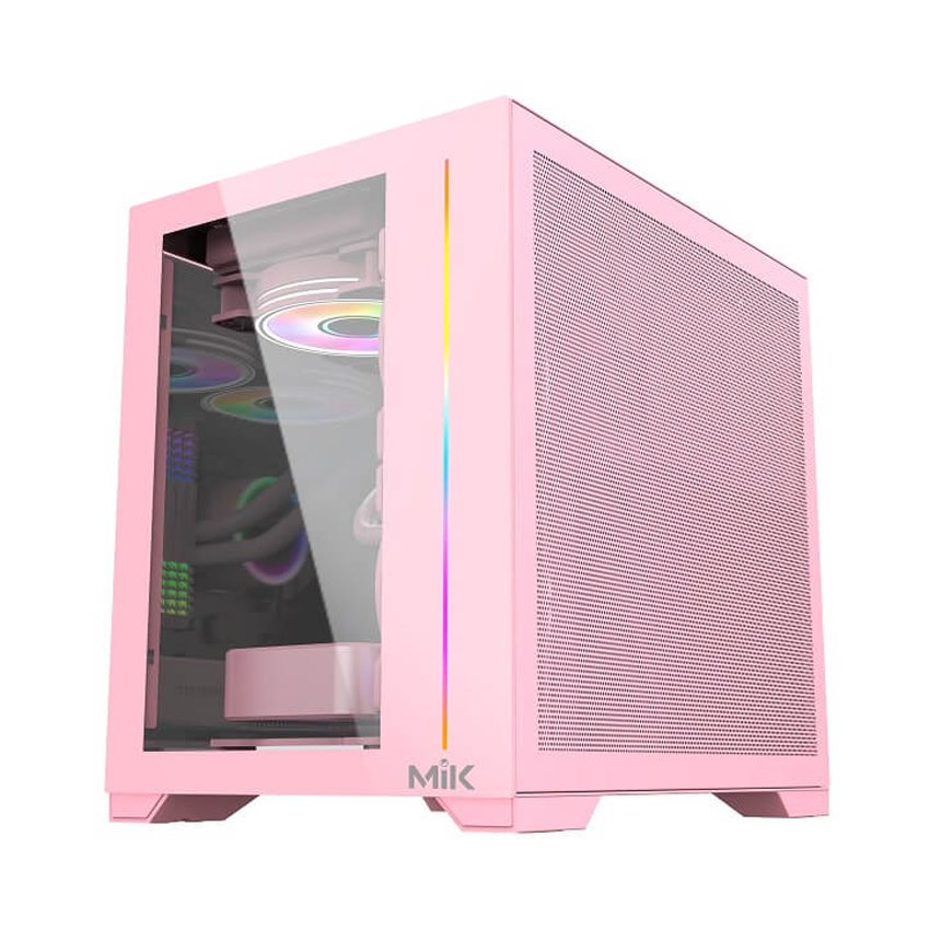 Vỏ máy tính MIK LV12 MINI ELITE - Pink (Mini Tower/ M-ATX/ Hồng)