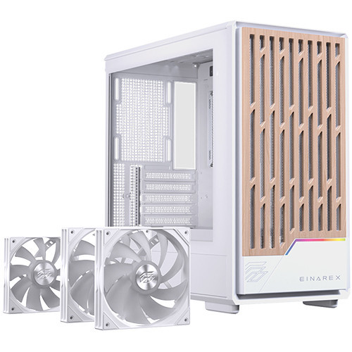 Vỏ máy tính EINAREX PM400 RGB White (Mini Tower/ M-ATX/ Trắng)