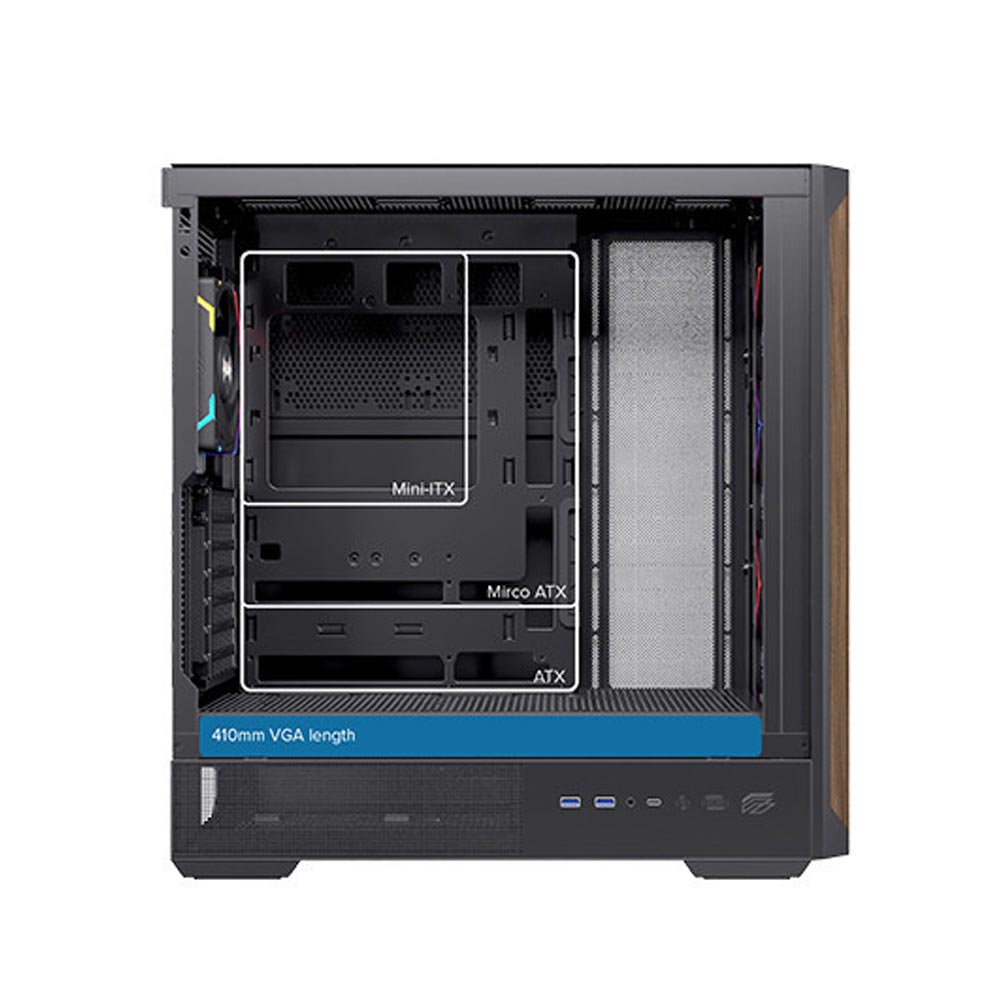 Vỏ máy tính EINAREX P800 RGB Black (Mid Tower/ ATX/ Đen)