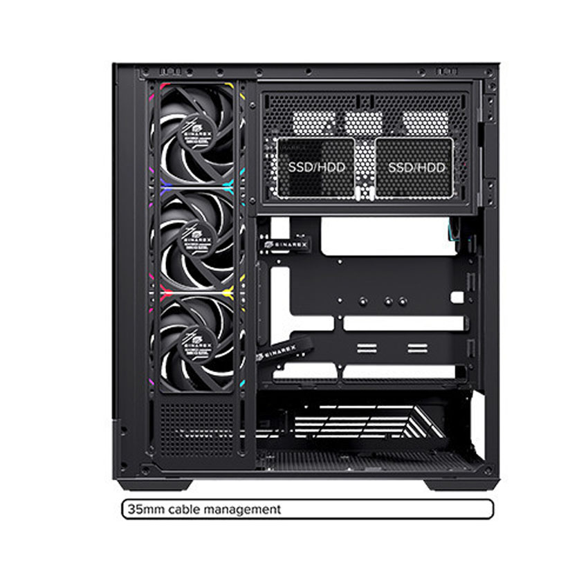 Vỏ máy tính EINAREX S800 Core Black (Mid Tower/ ATX/ Đen)