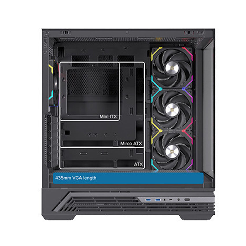 Vỏ máy tính EINAREX S800 Core Black (Mid Tower/ ATX/ Đen)