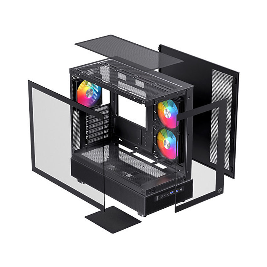 Vỏ máy tính EINAREX S500 Core Black (Mini Tower/ M-ATX/ Đen)