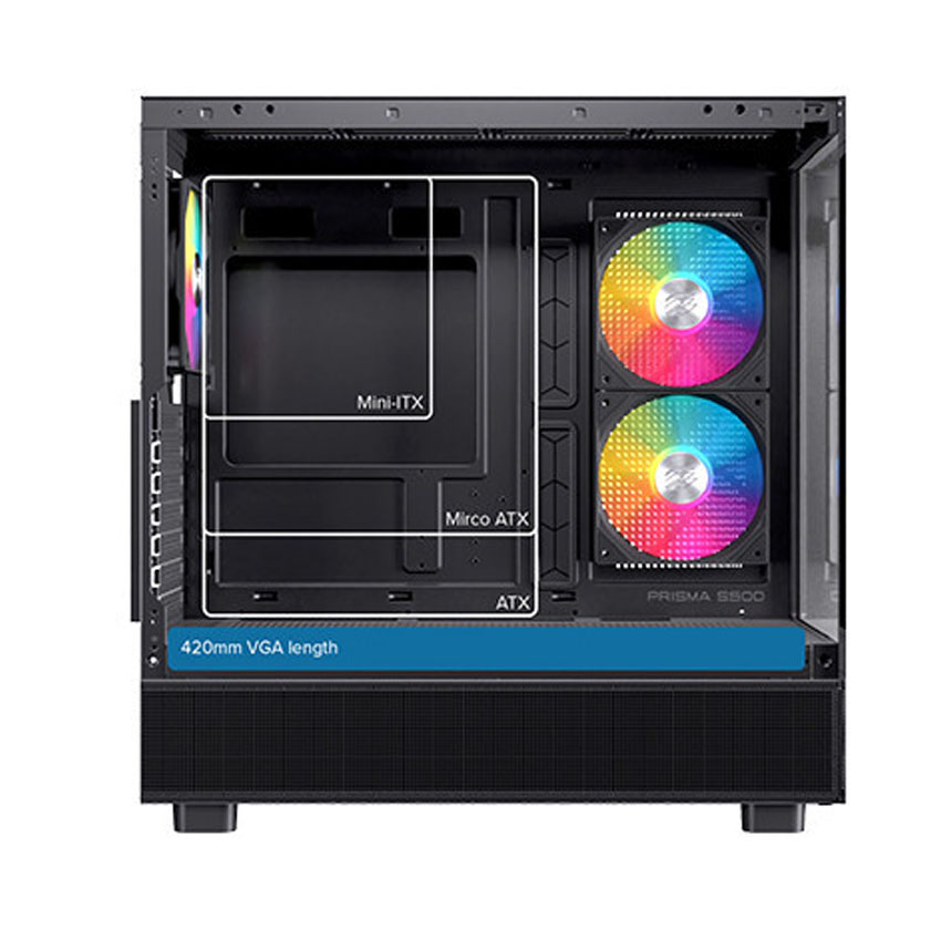 Vỏ máy tính EINAREX S500 Core Black (Mini Tower/ M-ATX/ Đen)