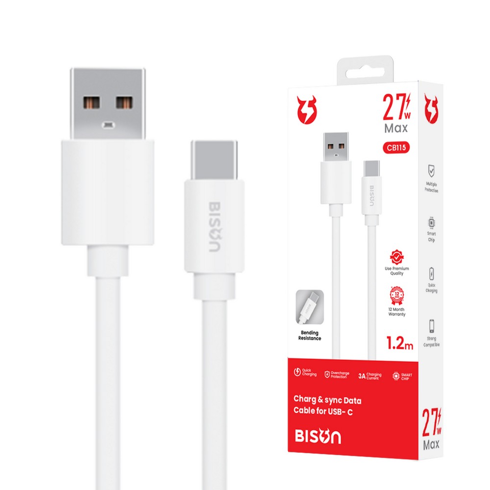 Cáp Bison USB-A - Type-C 1.2m CB115
