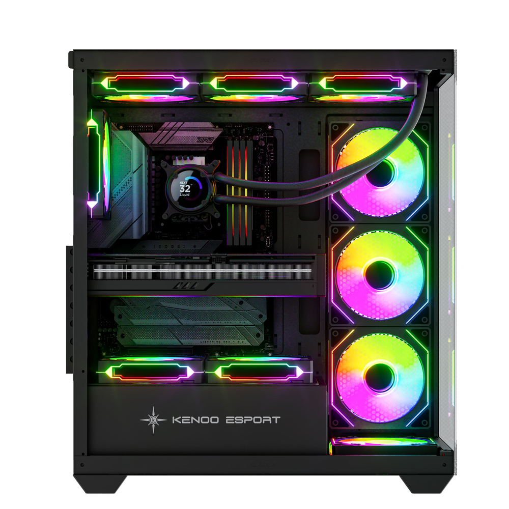 Vỏ máy tính KENOO ESPORT FK820 - Màu Đen (Mid Tower/ E-ATX/ Đen)