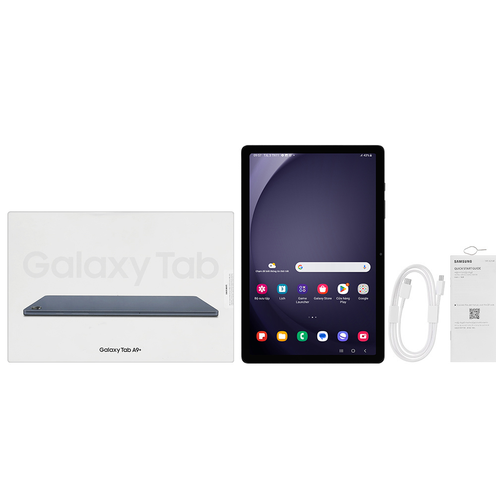 Máy tính bảng Samsung Galaxy Tab A9+ Wifi - X210 - Hàng trưng bày chưa kích hoạt (4GB/ 64GB/ Xanh)