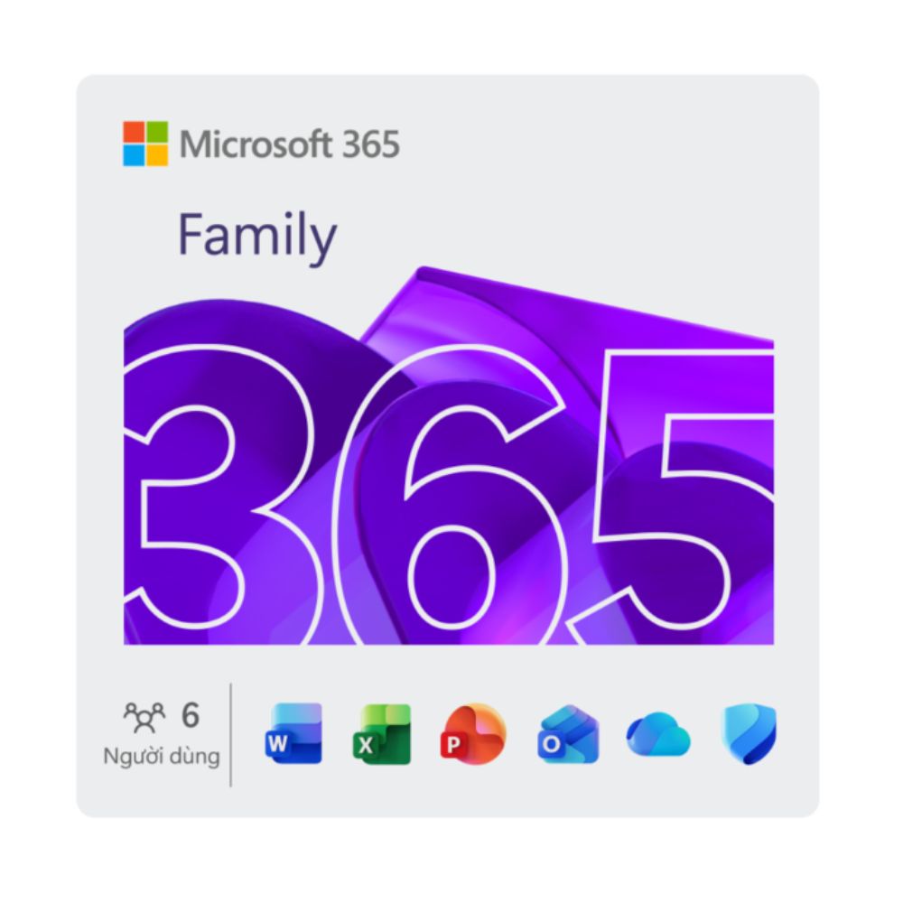 Phần mềm Office Microsoft 365 Family ESD EP2-36890 (6 người/ 5 thiết bị/ người/ 12 tháng)