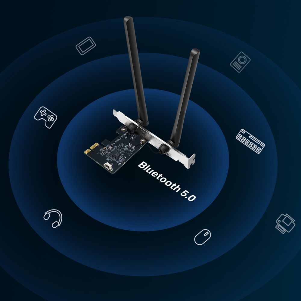 Cạc mạng không dây Mercusys PCI-E MA30E (Chuẩn AC/ AC1200Mbps/ Ăng-ten ngoài/ Bluetooth)