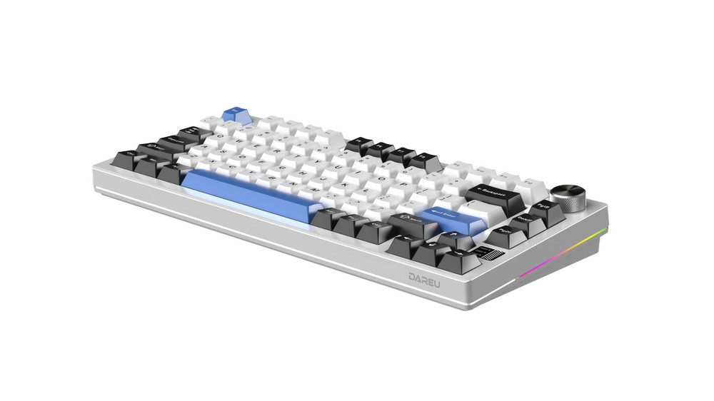 Bàn phím cơ không dây Dareu EK75 Pro AL White Blue DareU Cloud switch