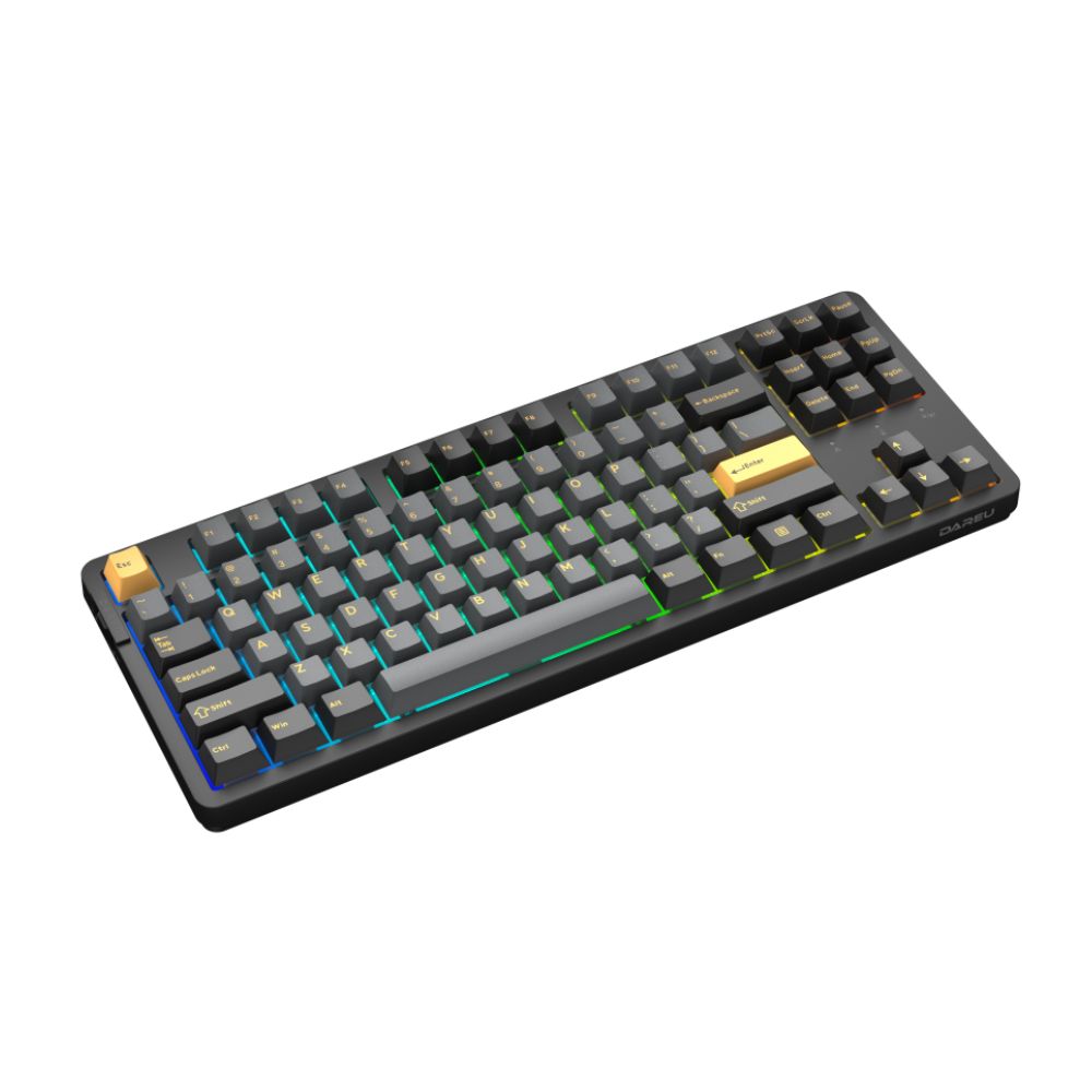 Bàn phím cơ không dây Dareu EK87 Pro Triple Mode Black Golden DareU Cloud switch 