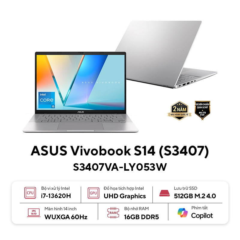 Laptop Asus Vivobook S14 S3407VA-LY053W 