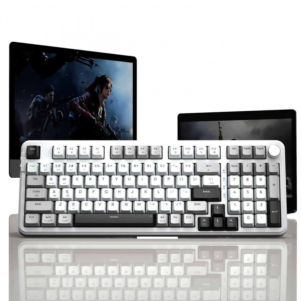 Bàn phím cơ không dây E-Dra EK398W Light Gray White Dark Gray Linear switch