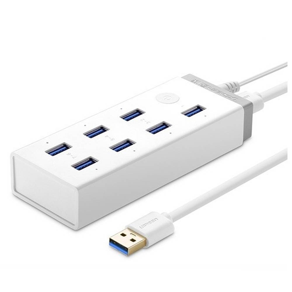 Bộ chia USB Ugreen 20296 1 ra 7 cổng USB 3.0 (nguồn 12V/2A kèm sạc Mac, máy tính bảng, điện thoại)