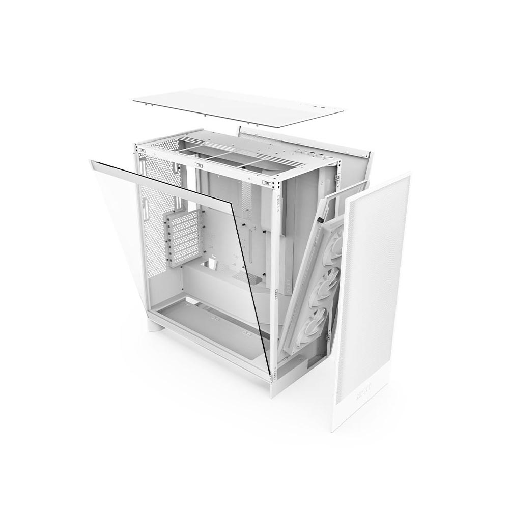 Vỏ máy tính NZXT H7 FLOW RGB ALL WHITE (2024)