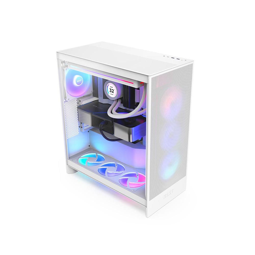 Vỏ máy tính NZXT H7 FLOW RGB ALL WHITE (2024)