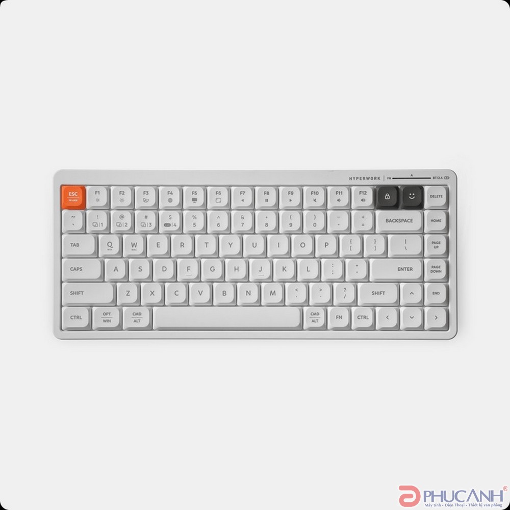 Bàn phím không dây HyperWork SilentKey Mini HPW-TS01M-WHT Trắng 
