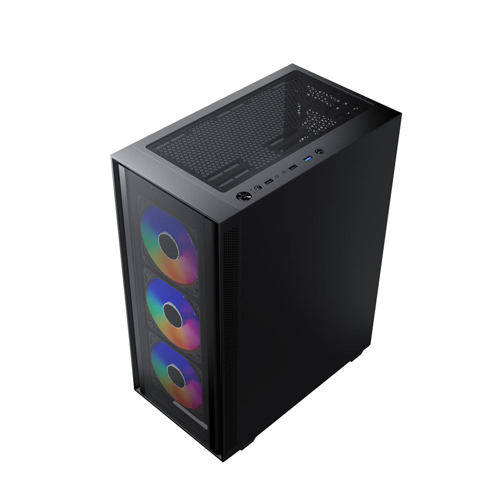 Vỏ máy tính KENOO ESPORT AFT240 - 3F - Màu Đen (Mid Tower/ ATX/ Đen)